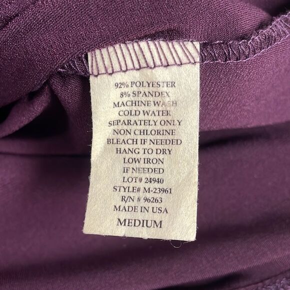 Jason Maxwell Ladies Drape Cinched Blouse, Size Medium, Plum Purple - Picture 8 of 8